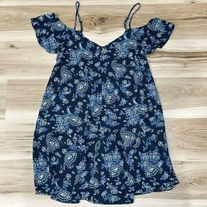 Abercrombie and Fitch Paisley Print Mini Blue Dress Women’s Medium